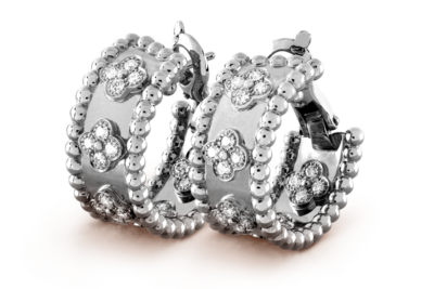 Perlée clovers hoop earrings