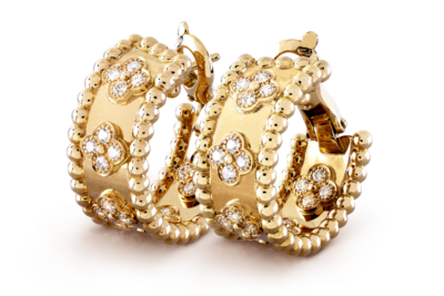 Perlée clovers hoop earrings