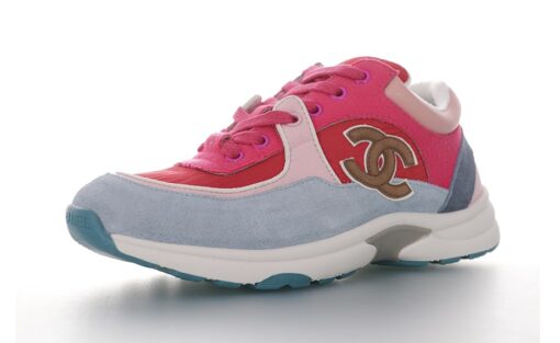 Chanel Low Top Trainer Pink Blue - Image 2