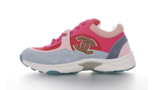 Chanel Low Top Trainer Pink Blue - Image 3