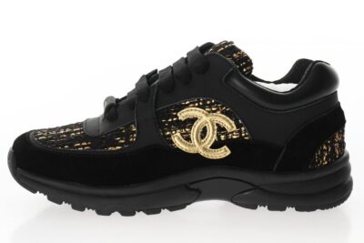 Chanel Low Top Trainer Triple Black Gold