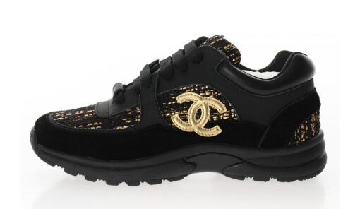 Chanel Low Top Trainer Triple Black Gold