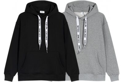 Hoodie White Black