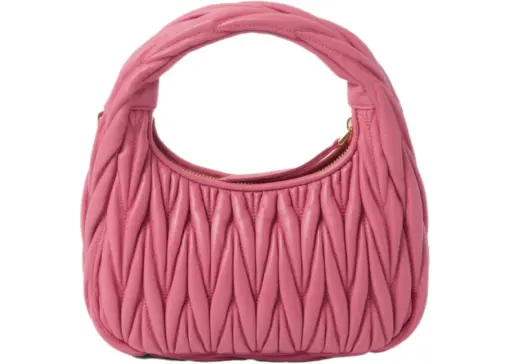 Miu Miu Wander Matelasse Nappa Leather Mini Hobo Bag Pink - Image 2