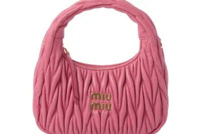 Miu Miu Wander Matelasse Nappa Leather Mini Hobo Bag Pink