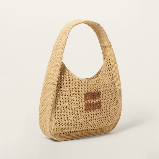 Miu Miu Woven Hobo Bag Beige - Image 3