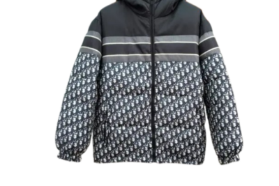 Dior Down Jacket Gray And Black