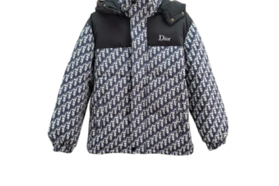 Dior Down Jacket Gray Black