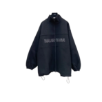Balenciaga Track Jacket – Luxury Oversized Logo Tech-Jacket in Matte Black