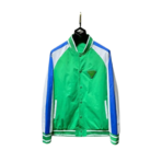Bottega Veneta Varsity Jacket – Luxury Tri-Tone Shell with Signature Green Badge