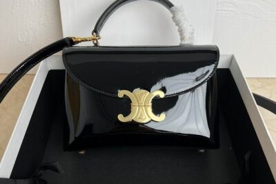 Celine Hand Bag Glossy Black