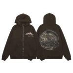 Travis Scott Utopia Circus Zip Hoodie Brown