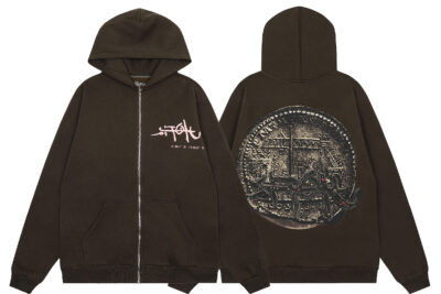 Travis Scott Utopia Circus Zip Hoodie Brown