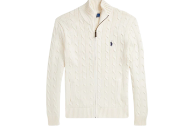 Ralph lauren Cable-Knit Cotton Full-Zip Jumper Beige