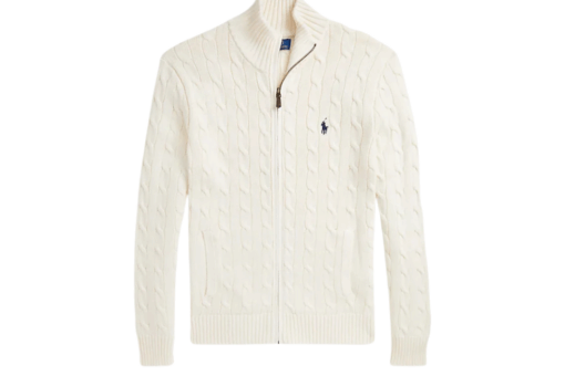 Ralph lauren Cable-Knit Cotton Full-Zip Jumper Beige