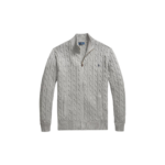 Ralph lauren Cable-Knit Cotton Full-Zip Jumper Grey