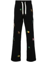 Casablanca motif-embroidered cotton track pants black