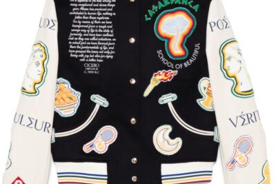 Casablanca chenille-patchwork bomber jacket