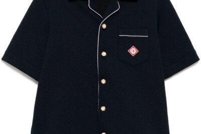 Casablanca cuban collar shirt navy blue