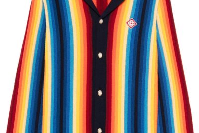 Casablanca gradient towelling cardigan oxford blue