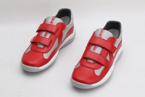 Prada America's Cup sneakers red grey - Image 3