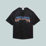 CASABLANCA Gothic Short Sleeve Baseball Shirt Black