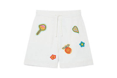 Casablanca Motif Crochet Shorts