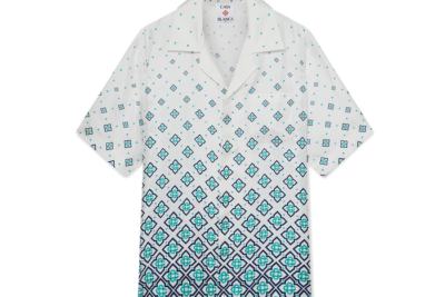 Gradient Monogram Short Sleeve Silk Shirt