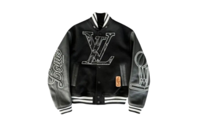LV NBA Black & White Logo Varsity Jacket