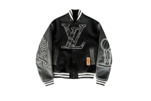 LV NBA Black & White Logo Varsity Jacket