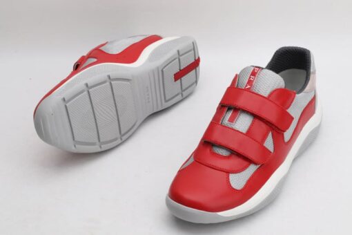 Prada America's Cup sneakers red grey - Image 4