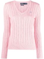 Polo Ralph Lauren Embroidered Logo Cable-knit Jumper Pink