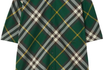 Burberry logo-embroidered plaid shirt green/multicolour