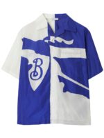 Burberry Equestrian knight two-tone shirt royal blue