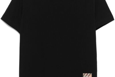 Burberry Check-logo patch cotton T-shirt Black