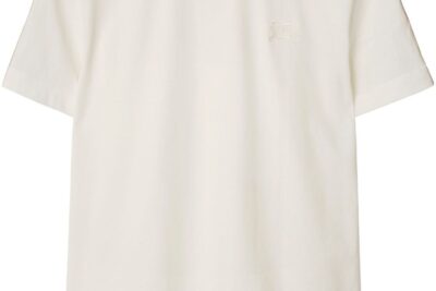 Burberry checkered-trim cotton T-shirt white