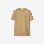 Burberry Check Trim Cotton T-shirt Flax