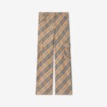 Burberry Check Stretch Linen Cotton Trousers