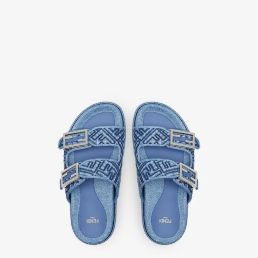 Fendi Feel Slide in blue denim - Image 3