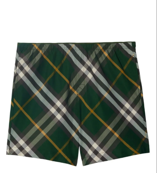 Burberry checkered twill swim shorts ivy green/multicolour