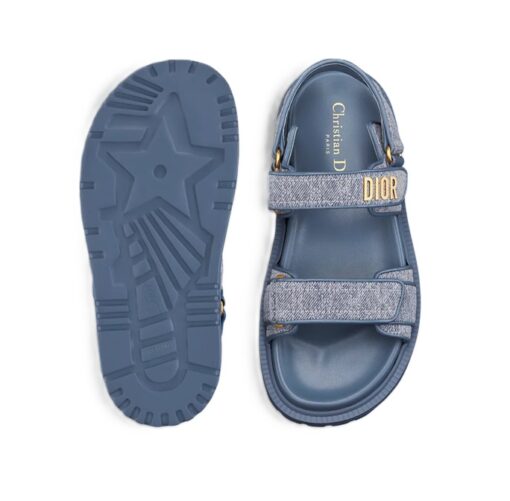 Dior Dioract Sandal Blue Denim - Image 3