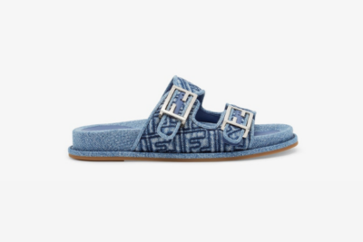 Fendi Feel Slide in blue denim
