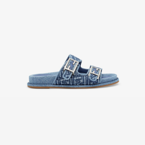 Fendi Feel Slide in blue denim