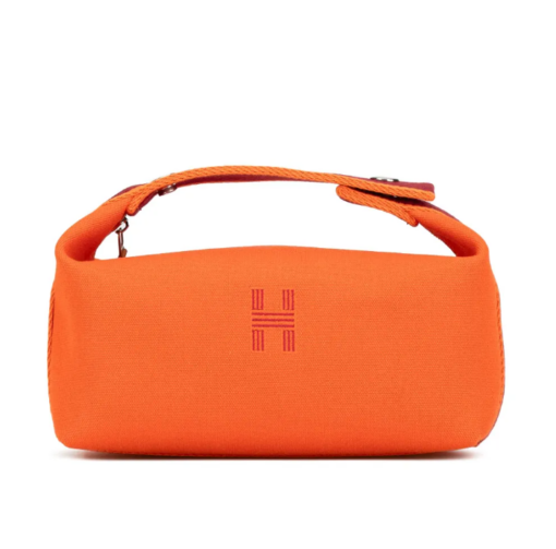 Hermès Pre-Owned 21st Century Small Toile Bride A Brac vanity bag Orange