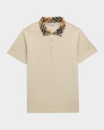 Burberry Men's Pique Polo Shirt In Nutmeg