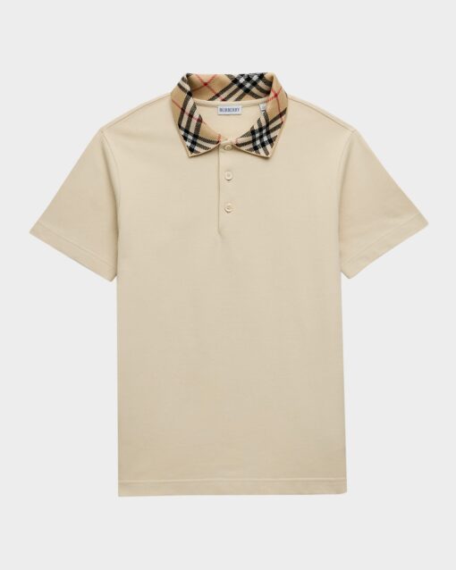 Burberry Men's Pique Polo Shirt In Nutmeg