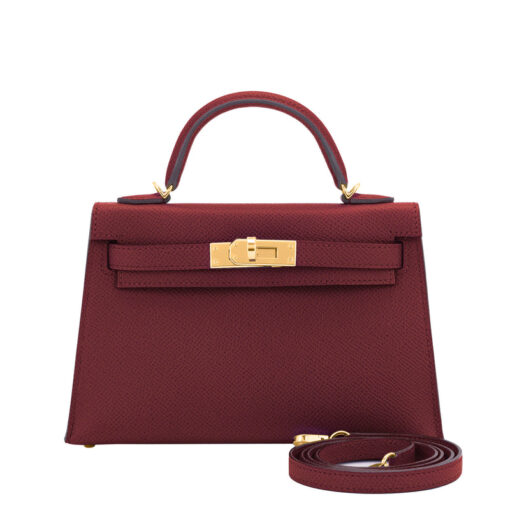 Hermès Mini Kelly 20cm Rouge H Epsom Shoulder Bag