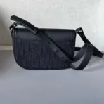 Dior Mini Oblique Saddle Buckle Messenger Bag Full Black - Image 2