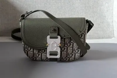 Dior Mini Oblique Saddle Buckle Messenger Bag Mint