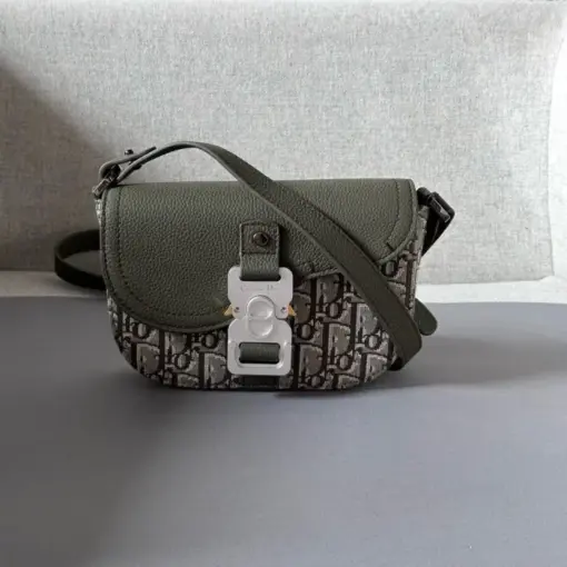 Dior Mini Oblique Saddle Buckle Messenger Bag Mint